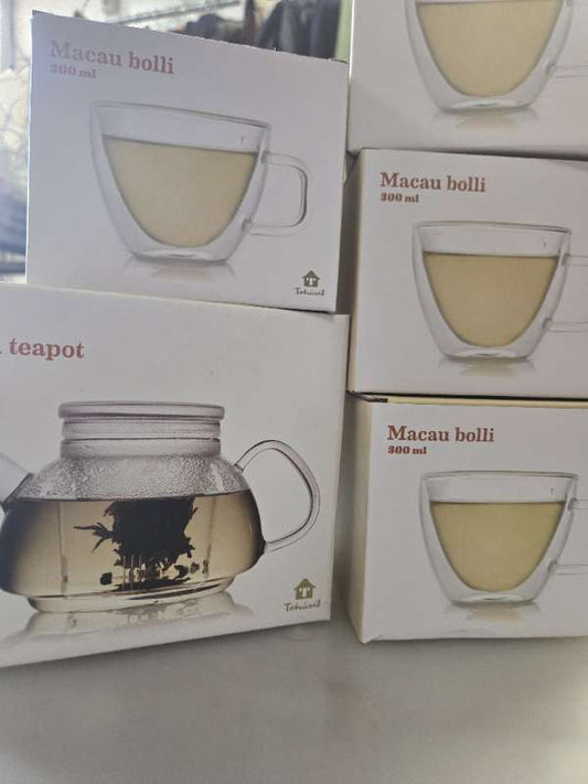 Ónotað 4x bollar/tekanna glært