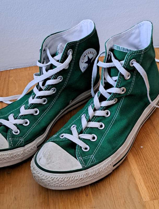 Zielone skórzane Converse