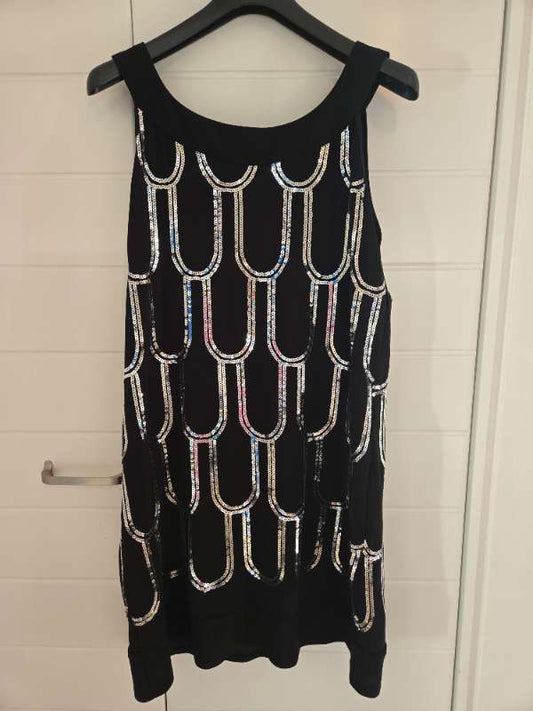 Svartur glimmer kjóll