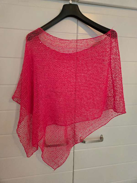 Bleikt sjal með glimmeri