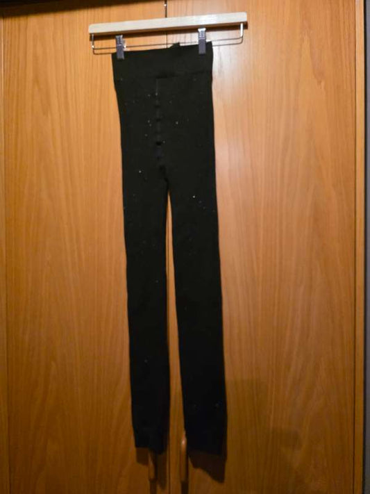 Svartar glimmer fóðraðar leggings