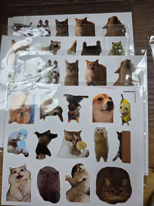 Katta og hund límmiðar 2 arkir saman