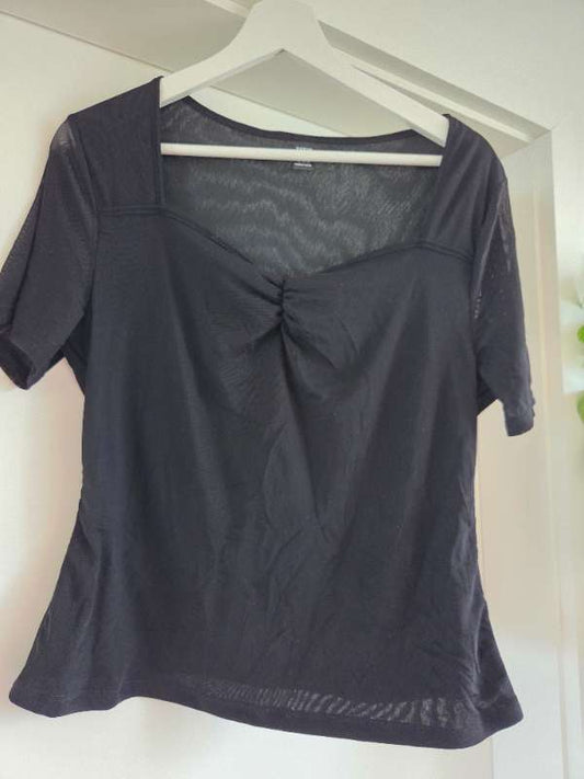 Black heart neckline top
