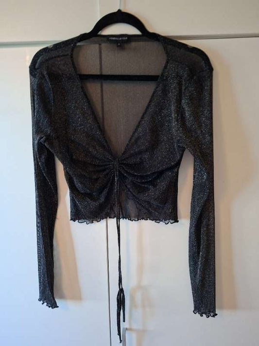 Sheer long-sleeved crop top