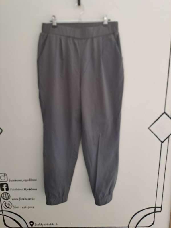 Gráar buxur með stroffi þunnar
