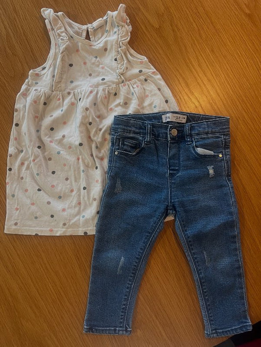 Zara gallabuxur bláar