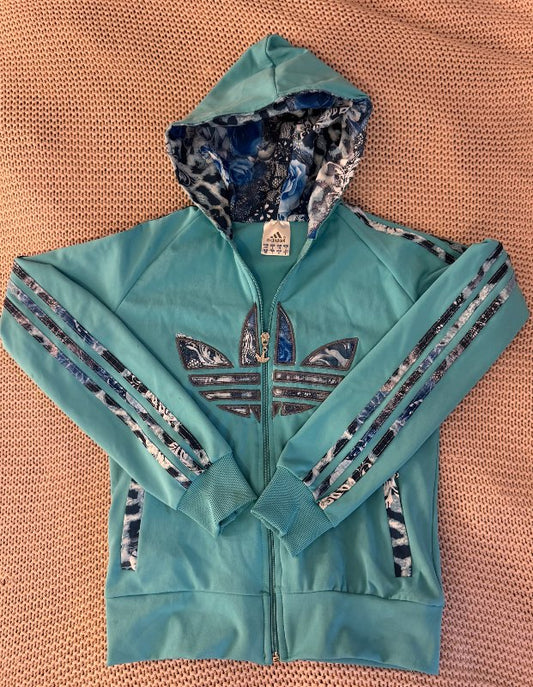 Vintage blá Adidas peysa