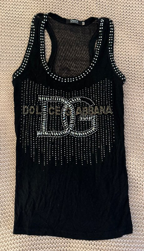 D&G toppur með rhinestone