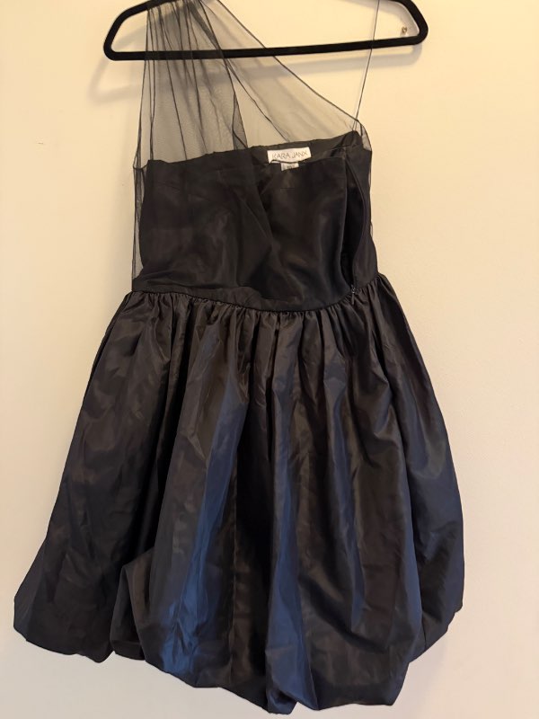 Kara Janx black silk dress (broken zipper)