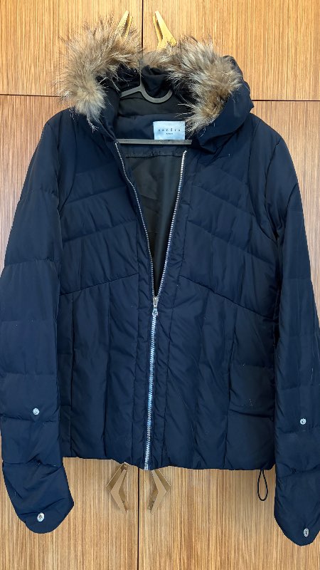 Sandro parís úlpa dúnn og ekta loð s