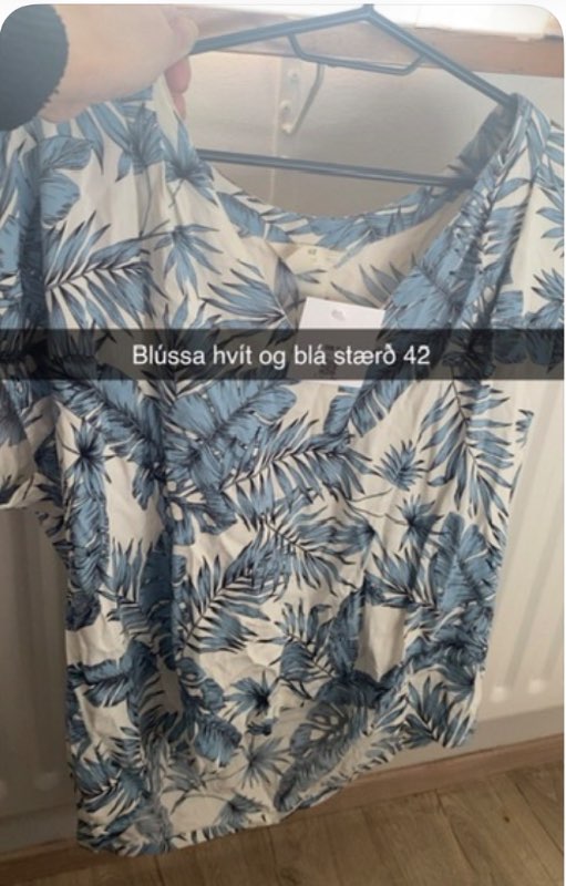 Blá/hvít blússa