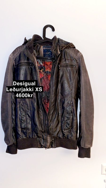 Desigual ekta leðurjakki XS