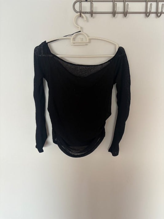Monki gegnsæ svört peysa