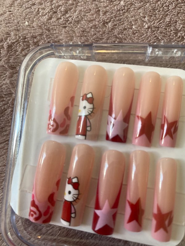 Stjörnu press on nails Hello Kitty