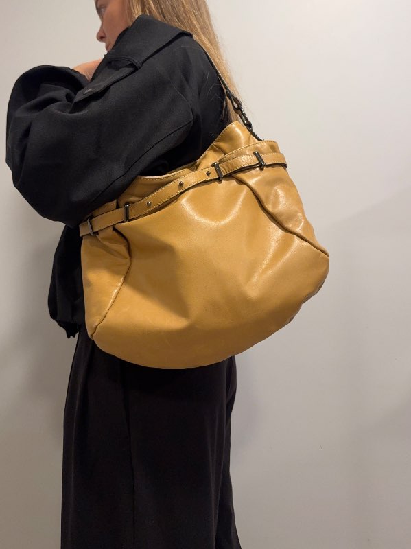 Leðurtaska beige