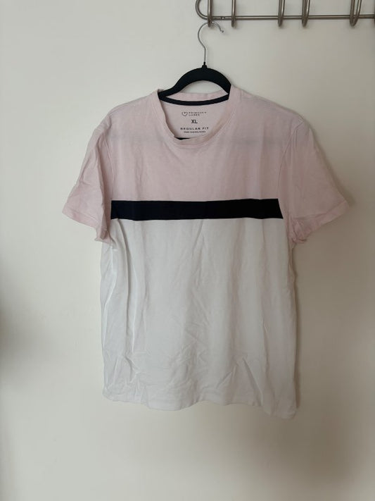 Primark bleikur&hvítur stuttermabolur