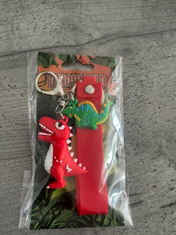 Risaeðlu lyklakippa rauð ný