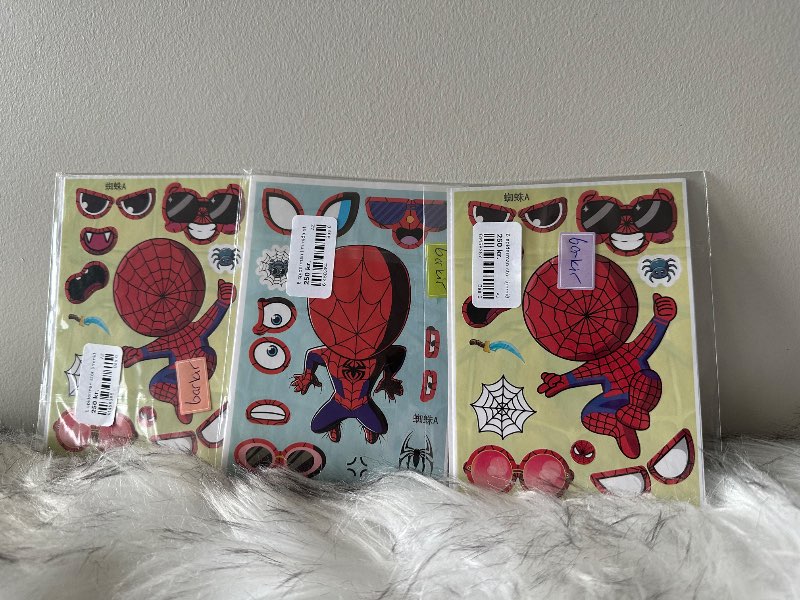 6 arkir Spider-Man límmiða spjöld