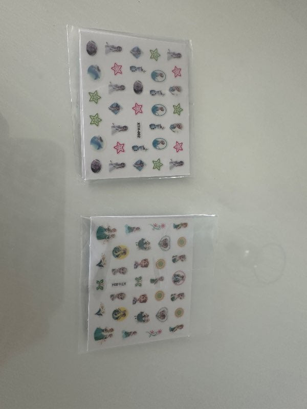 2 spjöld frozen nagla límmiðar spjöld