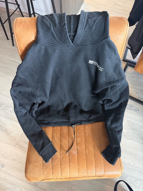 Mfitness Crop peysa með hettu ( Svört )