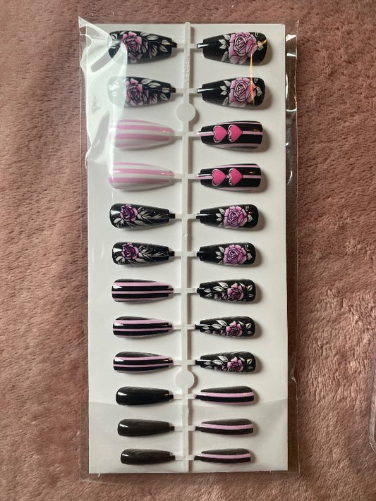 Rós/skraut press on nails