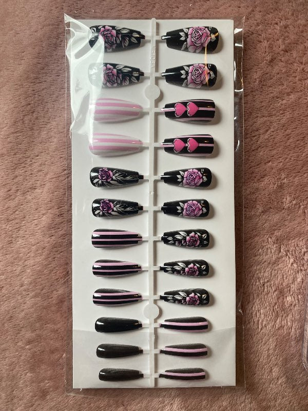 Rós/skraut press on nails