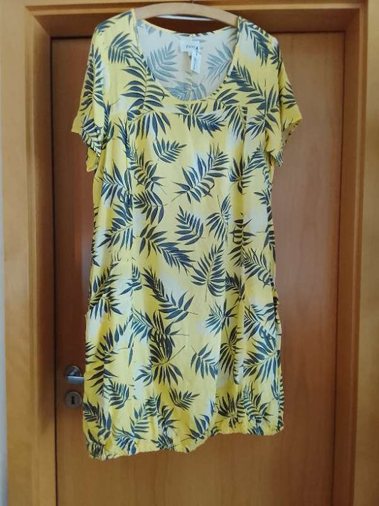 Kjóll gulur/munstraður