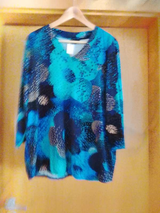 Toppur síðerma munstraður