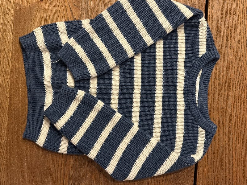Primark bláhvit röndott peysa