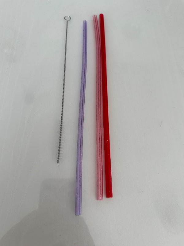 3 plast glimmer rör + bursti