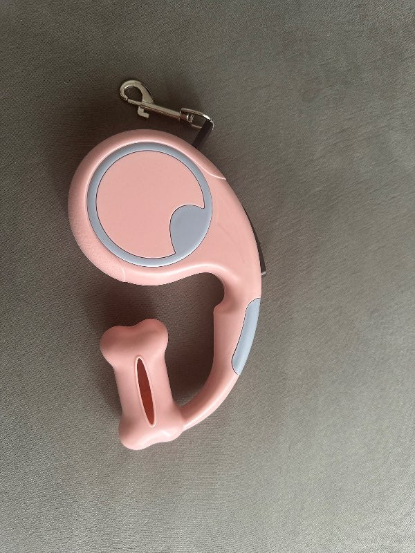 Bleikur flexi nýr með fyrir kúkapoka