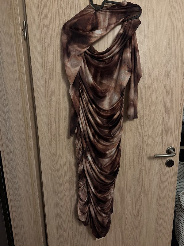 Brúnn one arm kjóll Shein