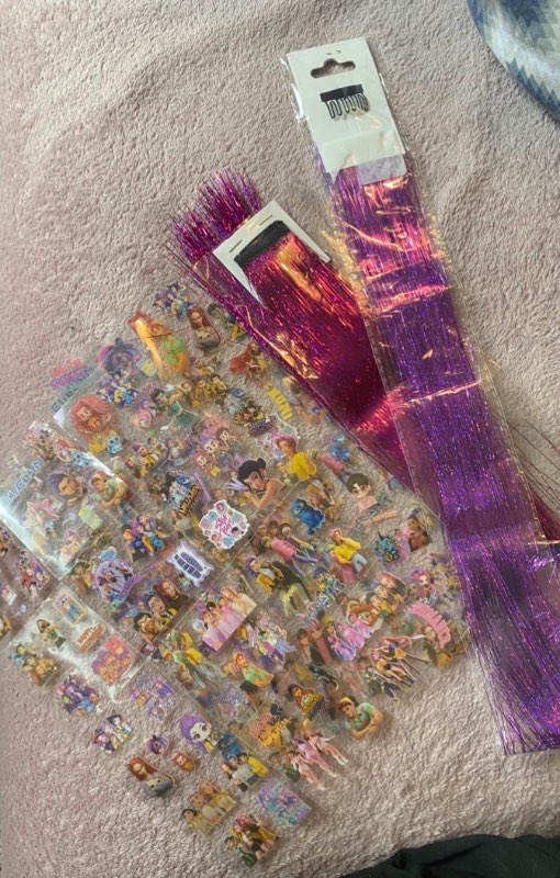 K-pop límmiðar+tinsel spennur