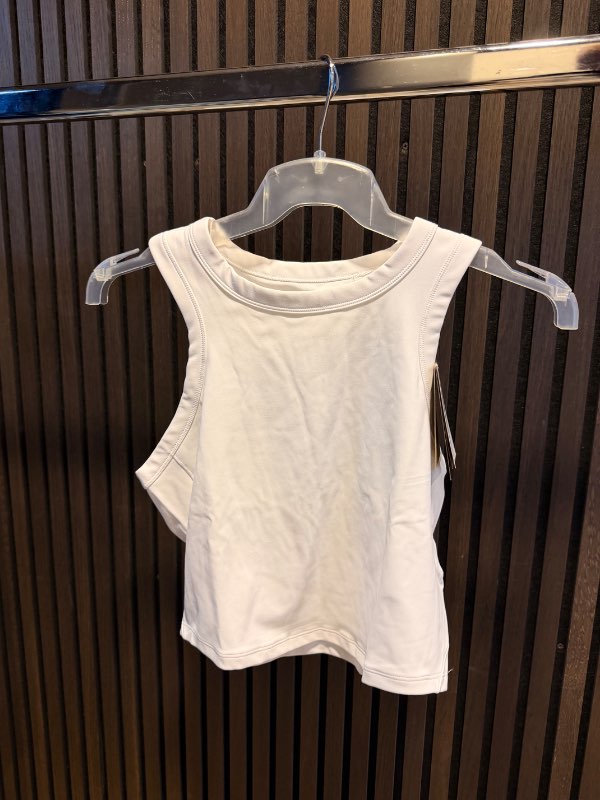 NIKE cropped hvítur hlýrabolur þröngur