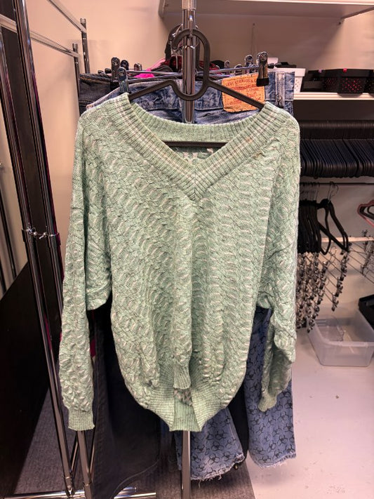 Græn knitted peysa