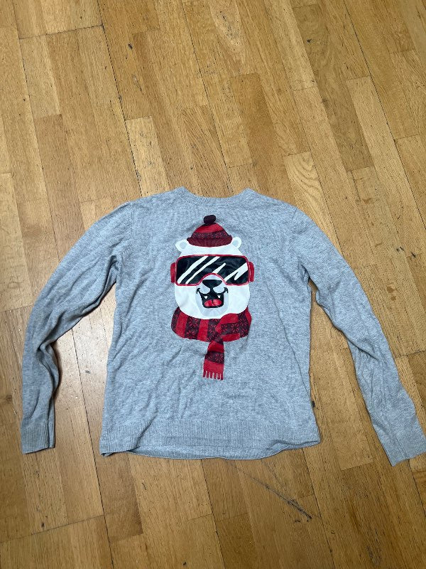 Jólapeysa grá/rauð