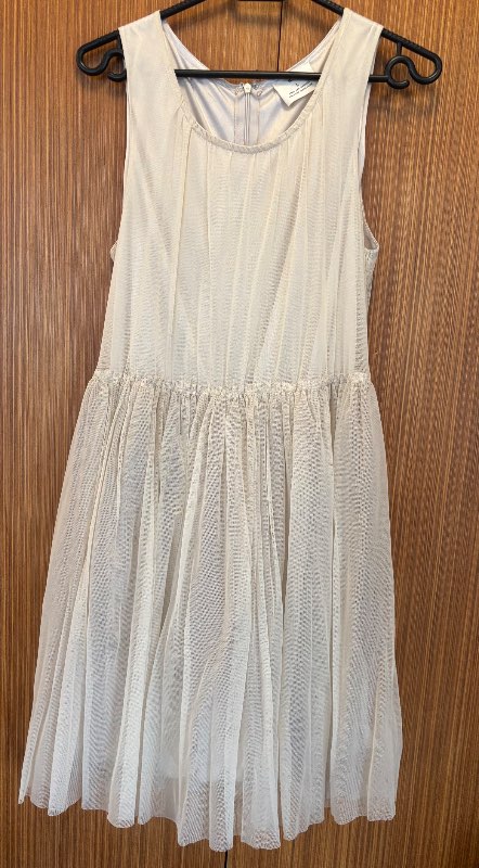 Vintage kjóll kremaður xs