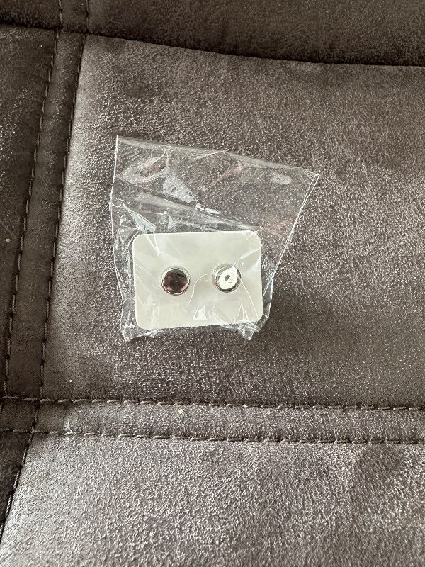 Earring buttons silvered new