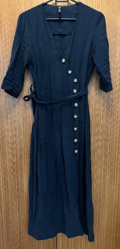 Vintage blár kjóll með tölum xs/s