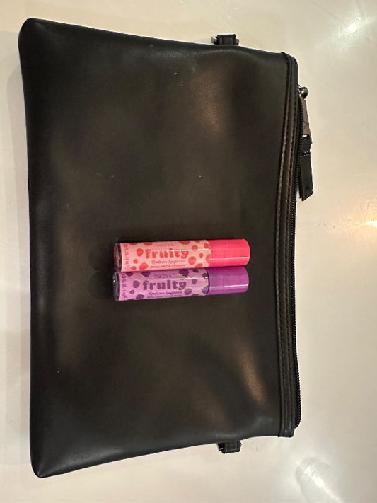 Leður taska og 2 gloss