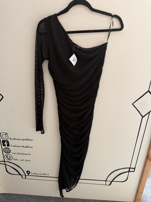 one shoulder mesh kjóll