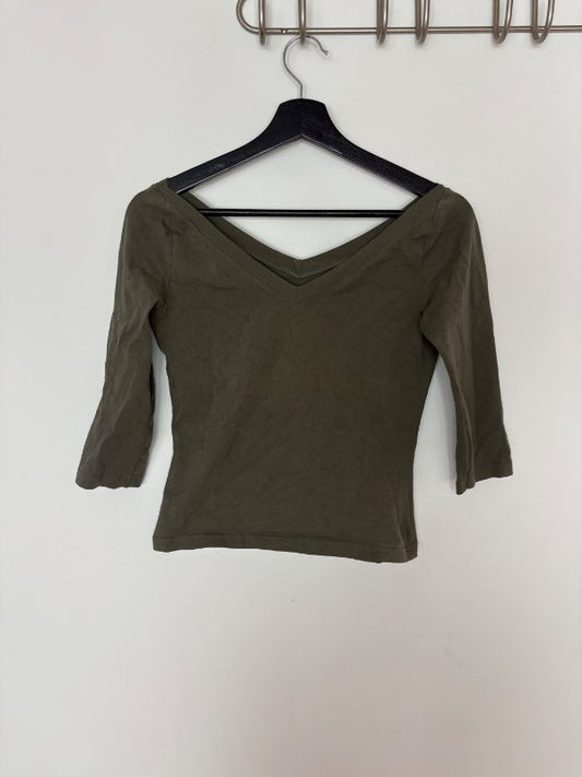 H&M græn V peysa