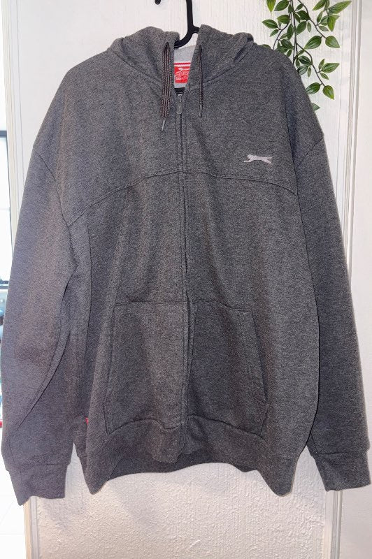 Slazenger dökkgrá hettupeysa rennd