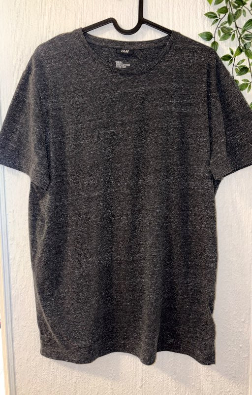 H&M basic cotton stretch dökkgrár bolur