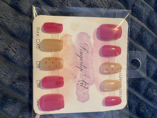Dökkbleikar press on nails