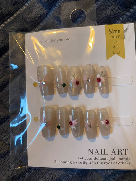 Blóma/glans press on nails
