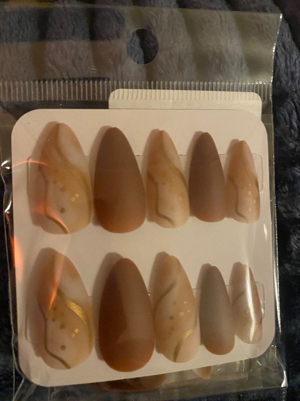 Brúnar/skraut press on nails