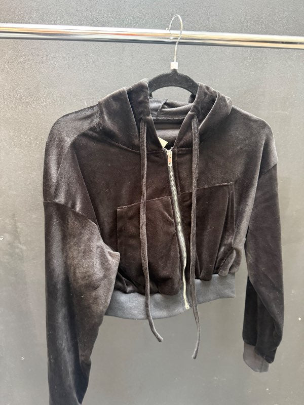 Mjúk Zip/Up Peysa Svört
