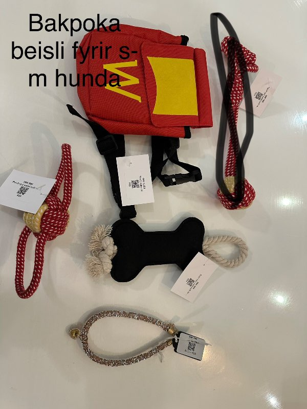 Rauður og gulur kaðal bolti með 2 lykjum