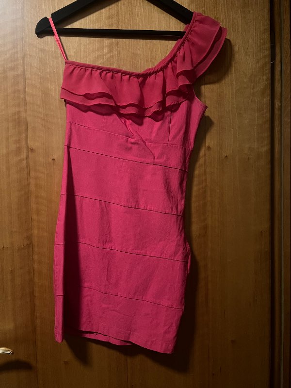 Bleikur bodycon 1shoulder kjól